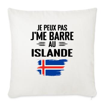 Je Peux Pas J'me Barre Au Islande - Housse de coussin décorative 45 x 45 cm - blanc nature - Devant