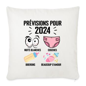 Prévisions pour 2024 Humour Futur Papa pour 2024 - Housse de coussin décorative 45 x 45 cm - blanc nature - Devant