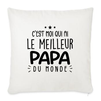 Le Meilleur Papa Cadeau Meilleur Père Humour - Housse de coussin décorative 45 x 45 cm - blanc nature - Devant