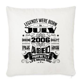 2006 Juli Geburtstagsgeschenk Juli 2006 - Sofakissenbezug 45 x 45 cm - Naturweiß  - Vorne