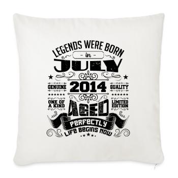 2014 Juli Geburtstagsgeschenk Juli 2014 - Sofakissenbezug 45 x 45 cm - Naturweiß  - Vorne