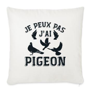 Je peux pas j'ai Pigeon - Housse de coussin décorative 45 x 45 cm - blanc nature - Devant