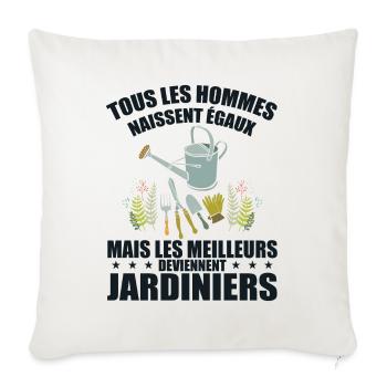 Humour Jardinier - Meilleur Jardinier Cadeau - Housse de coussin décorative 45 x 45 cm - blanc nature - Devant