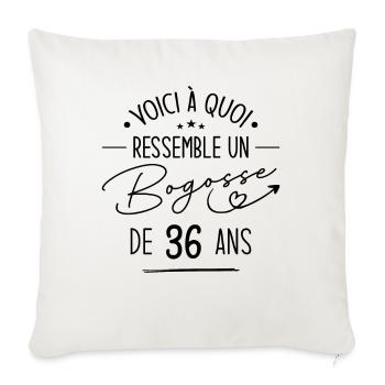 Bogosse 36 ans Cadeau Humour Anniversaire 36 ans - Housse de coussin décorative 45 x 45 cm - blanc nature - Devant