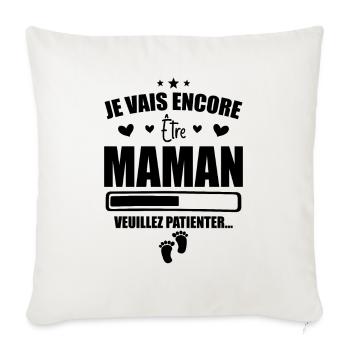Je Vais être Encore Maman - Nouvelle Maman Cadeau - Housse de coussin décorative 45 x 45 cm - blanc nature - Devant
