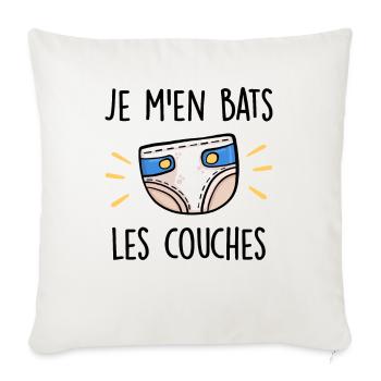 Je M'en Bats Les Couches - Housse de coussin décorative 45 x 45 cm - blanc nature - Devant