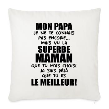 Annonce grossesse Cadeau Futur Papa Future Maman - Housse de coussin décorative 45 x 45 cm - blanc nature - Devant