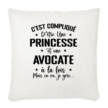 C'est Compliqué D'être Princesse Et Avocate - Housse de coussin décorative 45 x 45 cm - blanc nature - Devant