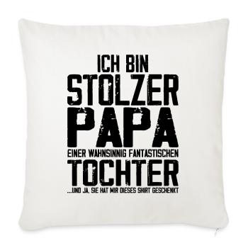 Papa & Tochter - Housse de coussin décorative 45 x 45 cm - blanc nature - Devant