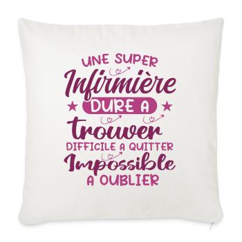 Une Super Infirmière Cadeau Femme Humour - Housse de coussin décorative 45 x 45 cm - blanc nature - Devant