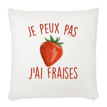 Je peux pas j'ai fraises - Housse de coussin décorative 45 x 45 cm - blanc nature - Devant