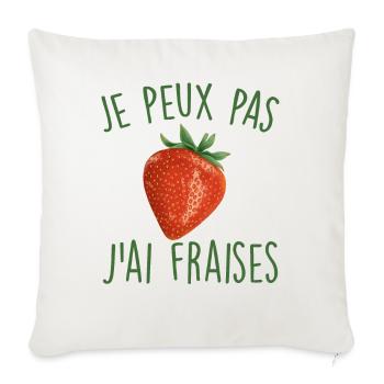 Je peux pas j'ai fraises - Housse de coussin décorative 45 x 45 cm - blanc nature - Devant