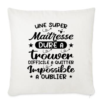 Une Super Maîtresse - Housse de coussin décorative 45 x 45 cm - blanc nature - Devant