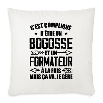 Bogosse Et Formateur Cadeau Meilleur Collègue - Housse de coussin décorative 45 x 45 cm - blanc nature - Devant