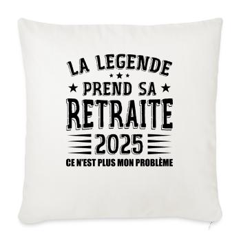 Retraite, Retraité, Retraitée - Housse de coussin décorative 45 x 45 cm - blanc nature - Devant