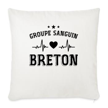 Bretagne, Bretagne humour, je suis Breton - Housse de coussin décorative 45 x 45 cm - blanc nature - Devant
