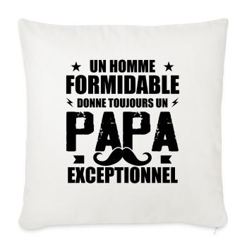 Un Papa Exceptionnel Humour Cadeau Fête Des Pères - Housse de coussin décorative 45 x 45 cm - blanc nature - Devant