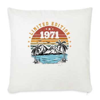 1971 Cadeau Anniversaire Vintage Rétro Né en 1971 - Housse de coussin décorative 45 x 45 cm - blanc nature - Devant