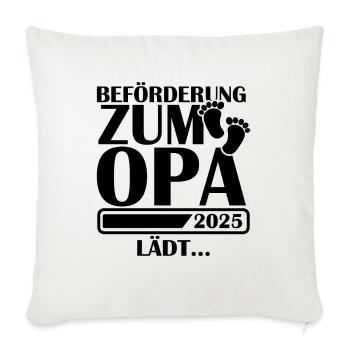 Beförderung zum Opa 2025 - Sofakissenbezug 45 x 45 cm - Naturweiß  - Vorne