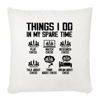 Things I Do In My Spare Time Funny Chess Player - Housse de coussin décorative 45 x 45 cm - blanc nature - Devant