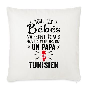 Bébés égaux meilleurs ont un papa Tunisien - Housse de coussin décorative 45 x 45 cm - blanc nature - Devant