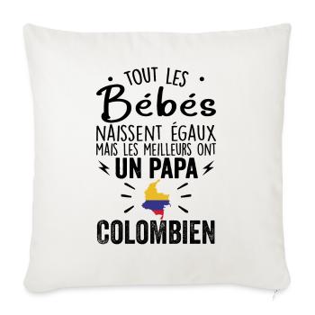Bébés égaux meilleurs ont un papa Colombien - Housse de coussin décorative 45 x 45 cm - blanc nature - Devant