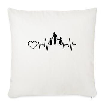 Father son and daughter heartbeat - Sofa pillowcase 17,3'' x 17,3'' (45 x 45 cm) - natural white - Front