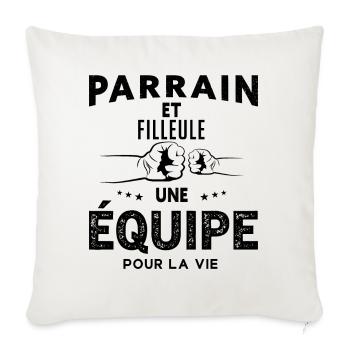 Parrain et Filleule Une Équipe Pour La Vie - Housse de coussin décorative 45 x 45 cm - blanc nature - Devant