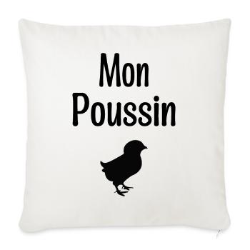 Mon Poussin, Bébé, Naissance, Amour, Famille - Housse de coussin décorative 45 x 45 cm - blanc nature - Devant