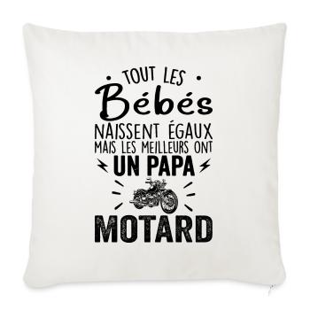 Babies Equal Best Have a Biker Dad - Sofa pillowcase 17,3'' x 17,3'' (45 x 45 cm) - natural white - Front