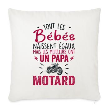 Babies Equal Best Have a Biker Dad - Sofa pillowcase 17,3'' x 17,3'' (45 x 45 cm) - natural white - Front
