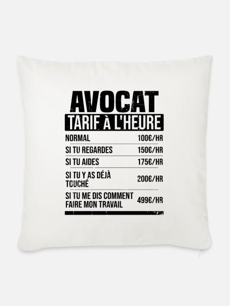 Avocado Stundensatz Humor Geschenkidee - Sofakissenbezug 45 x 45 cm - Naturweiß