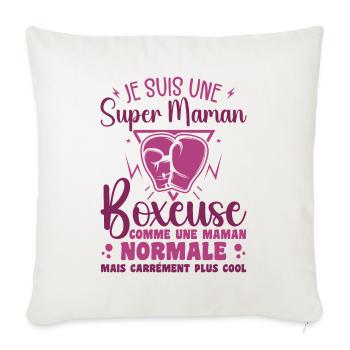 Box-Mama wie normal, aber coolere Mama - Sofakissenbezug 45 x 45 cm - Naturweiß  - Vorne