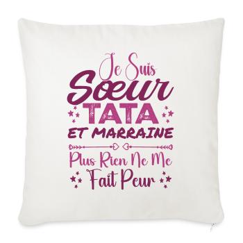 Sister Tata and Godmother - Sofa pillowcase 17,3'' x 17,3'' (45 x 45 cm) - natural white - Front