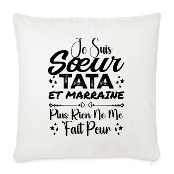 Sister Tata and Godmother - Sofa pillowcase 17,3'' x 17,3'' (45 x 45 cm) - natural white - Front
