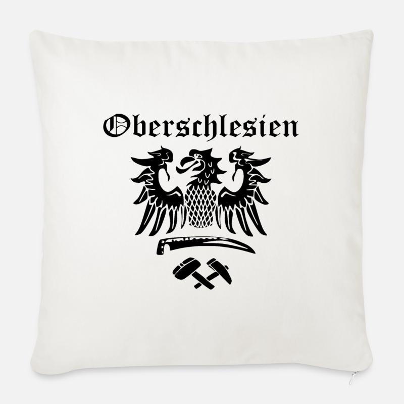 Oberschlesien Design: Adler - Sofakissenbezug 45 x 45 cm - Naturweiß 