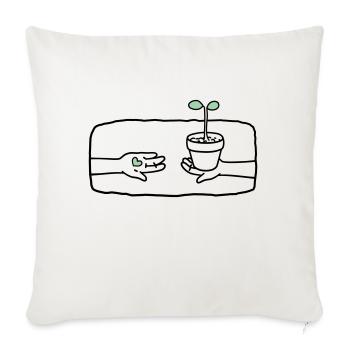 Jardin de plantes de cœur Cultiver - Housse de coussin décorative 45 x 45 cm - blanc nature - Devant