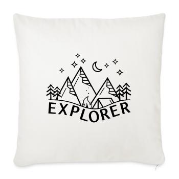 Lagerfeuer Nachtlandschaft Zelten Explorer Sterne - Sofakissenbezug 45 x 45 cm - Naturweiß  - Vorne
