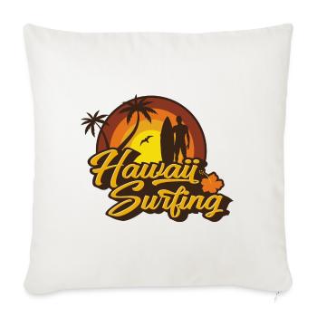 Hawaii Surfing Retro Vintage - Housse de coussin décorative 45 x 45 cm - blanc nature - Devant