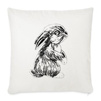 Lapins - Housse de coussin décorative 45 x 45 cm - blanc nature - Devant