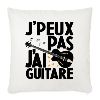 Je Peux Pas J'ai Guitare Drôle Guitare - Housse de coussin décorative 45 x 45 cm - blanc nature - Devant