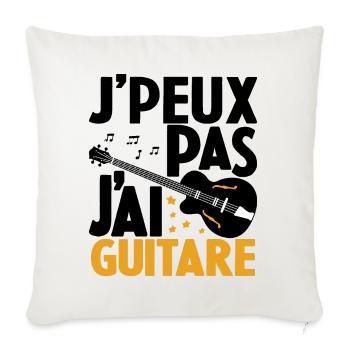 Je Peux Pas J'ai Guitare Drôle Guitare - Housse de coussin décorative 45 x 45 cm - blanc nature - Devant