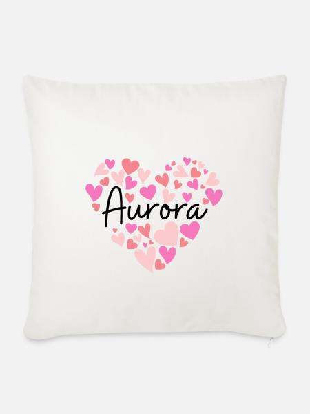 Ich liebe Aurora - Sofakissenbezug 45 x 45 cm - Naturweiß 