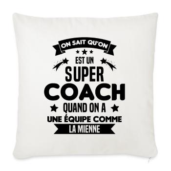 On Sait Qu'on Est Un Super Coach - Housse de coussin décorative 45 x 45 cm - blanc nature - Devant