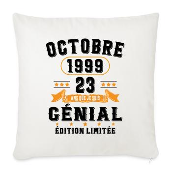 23 Ans Anniversaire Vintage Né(e) en Octobre 1999 - Housse de coussin décorative 45 x 45 cm - blanc nature - Devant