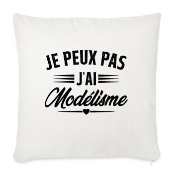 Je Peux Pas J'ai Modélisme - Housse de coussin décorative 45 x 45 cm - blanc nature - Devant