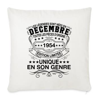 Les légendes sont nées en Décembre 1954 - Housse de coussin décorative 45 x 45 cm - blanc nature - Devant