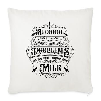 L’alcool ne résout aucun problème mais alors... - Housse de coussin décorative 45 x 45 cm - blanc nature - Devant