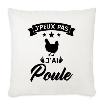 Je Peux Pas J'ai Poule - Housse de coussin décorative 45 x 45 cm - blanc nature - Devant
