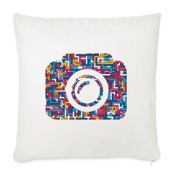 Camera Photo Camera Lens - Sofa pillowcase 17,3'' x 17,3'' (45 x 45 cm) - natural white - Front